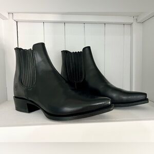 RANCH ROAD Black Leather Ankle Boots SZ 9